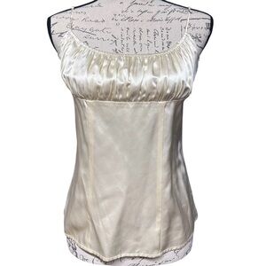 BETH BOWLEY Ivory 100% Silk Camisole Adjustable Straps Women’s Size 4 NWT